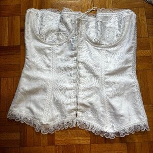 white vintage lace y2k 90s bustier corset